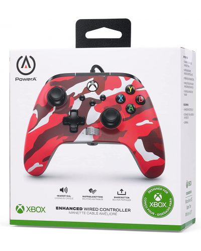 Controller PowerA -Enhanced, ενσύρματο, για Xbox One/Series X/S, Red Camo - 6