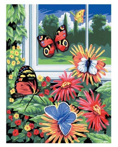 Σετ ζωγραφικής με ακρυλικά χρώματα Royal - Πεταλούδες, 22 х 30 cm - 1