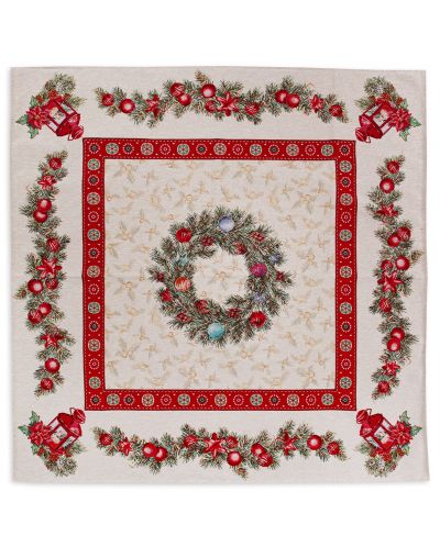 Πετσετάκι Rakla - Christmas wreath, 100 х 100 cm - 1