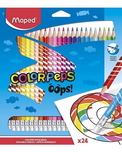 Σετ μολυβιών Maped Color Peps Oops - 24 διαγραφόμενα χρώματα - 1