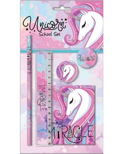 Σετ για το σχολείο Graffiti Unicorn - Miracle, 5 τεμάχια - 1