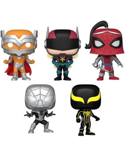 Σετ φιγούρες  Funko POP! Marvel: Spider-Man - Prodigy, The Hornet, Prince of Arachne, Spider-Armor MK I, Spider-Armor MK II (Amazon Exclusive) - 1
