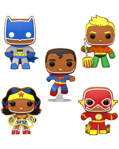 Μίνι σετ φιγούρες Funko POP! DC Comics: DC Super Heroes - Gingerbread Heroes (Special Edition) - 1