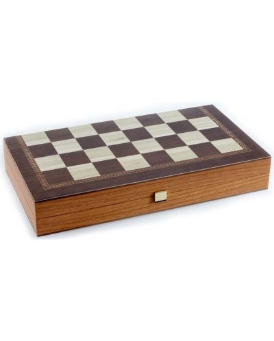 Σετ σκάκι και τάβλι  Manopoulos - Χρώμα Wenge, 30 x 15 cm - 1