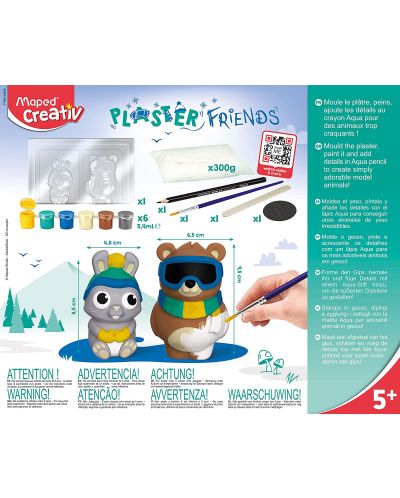 Σετ χρωματισμού Maped Creativ - Friends, λαγουδάκι και αρκούδα - 3