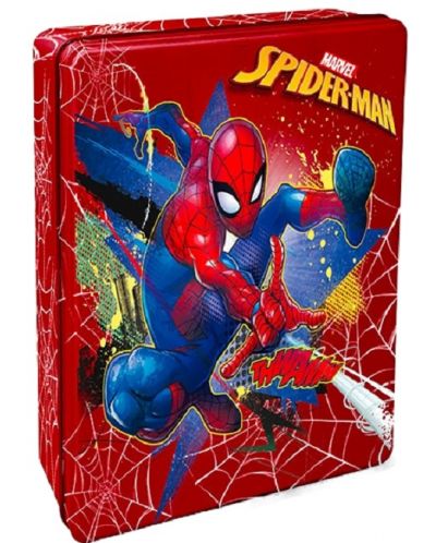 Σετ χρωματισμού σε μεταλλικό κουτί Multiprint - Spider-Man - 1