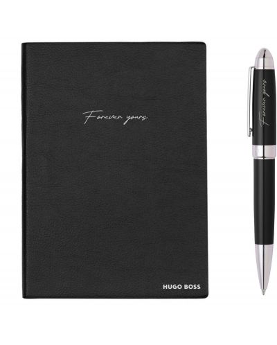 Σετ σημειωματάριο και στυλό Hugo Boss - Forever Yours, A5, μαύρο - 1