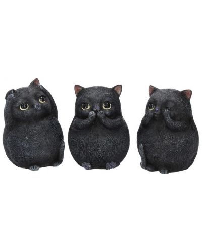 Σετ αγαλματίδια Nemesis Now Adult: Humor - Three Wise Fat Cats, 8 cm - 1
