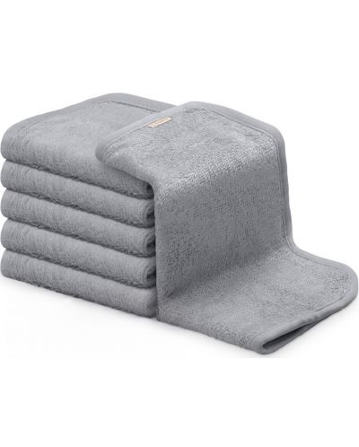 Σετ βρεφικές πετσέτες  KeaBabies - Οργανικό μπαμπού, γκρι, 6 τεμάχια - 1