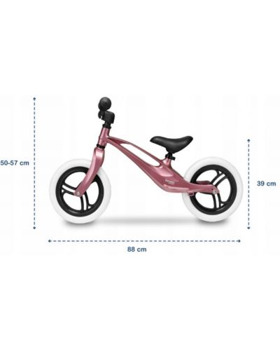 Ποδήλατο για ισορροπία Lionelo - Bart, ροζ μεταλλικό - 4