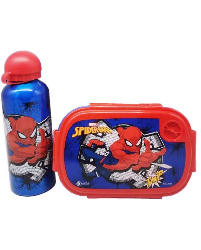 Σετ μπουκάλι  και κουτί φαγητού Disney - Spider-Man, μπλε - 2