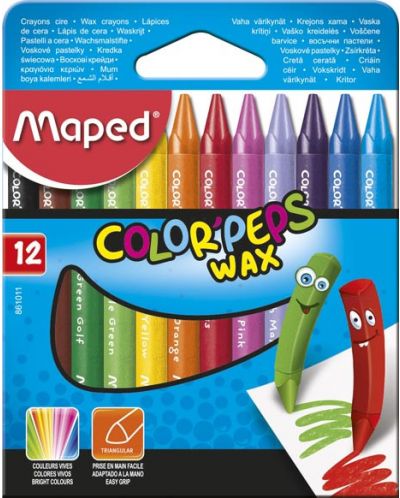 Σετ κηρομπογιές Maped Color Peps, 12 χρώματα - 1