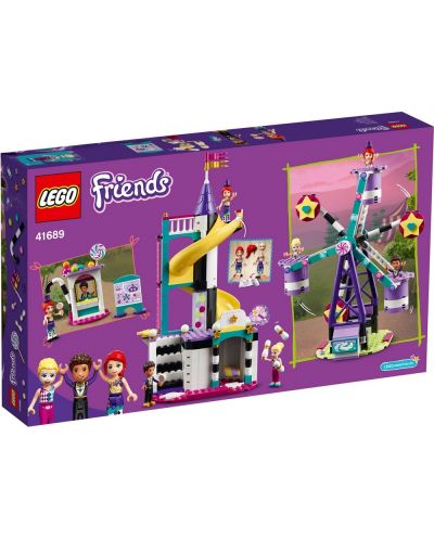 Κατασκευαστής Lego Friends - Μαγικός τροχός λούνα παρκ και τσουλήθρα (41689) - 2
