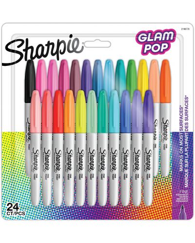 Σετ μόνιμων μαρκαδόρων Sharpie Glam Pop - F,24 χρώματα - 1