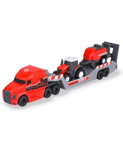 Σετ Dickie Toys - Φορτηγό μεταφοράς με τρακτέρ Massey Ferguson - 2