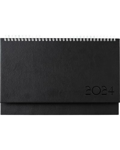 Δερμάτινο επιτραπέζιο ημερολόγιο Kazbek - Μαύρο, 2024 - 1
