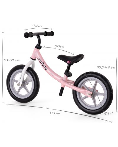 Ποδήλατο ισορροπίας Cariboo - Classic, ροζ/γκρι - 4