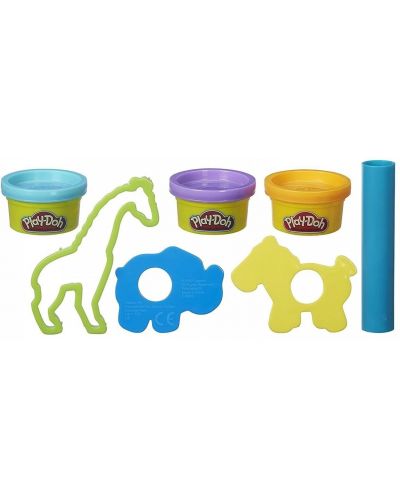 Σετ Play-Doh - Πλαστελίνη και ειδώλια ζώων, 3 x 84 g - 2