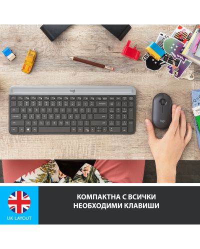 Σετ ασύρματο ποντίκι και πληκτρολόγιο Logitech - Combo MK470, γκρι - 4