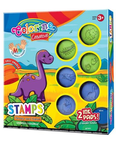 Σετ χρωματισμού Colorino Creative - Stamps και Dino Pads - 1
