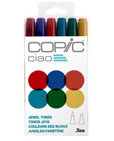 Σετ μαρκαδόρων Too Copic Ciao - Jewel Tones, 6 Χρώματα - 1