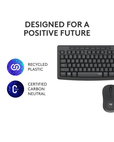 Σετ ασύρματο ποντίκι και πληκτρολόγιο Logitech - MK295, μαύρο - 9