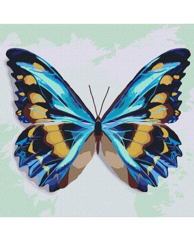 Σετ ζωγραφικής με αριθμούς Ideyka - Μπλε πεταλούδα, 25 x 25 - 1