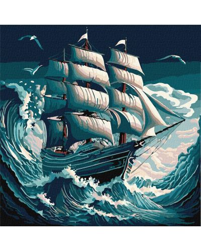 Σετ ζωγραφικής με αριθμούς  Ideyka - Καταιγίδα στη θάλασσα, 40 х 40 cm - 1