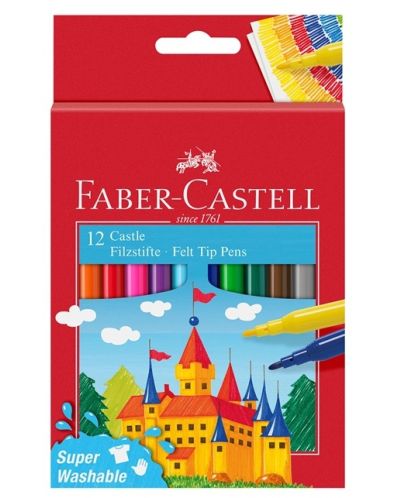 Σετ μαρκαδόροι Faber-Castell - Κάστρο, 12 χρώματα - 1