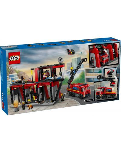 Κατασκευαστής LEGO City - Πυροσβεστικός σταθμός με πυροσβεστικό όχημα (60414) - 2