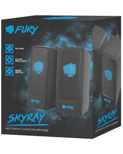 Ηχοσύστημα  Fury - Speaker, 2 τεμάχια 2.0, μαύρο - 3