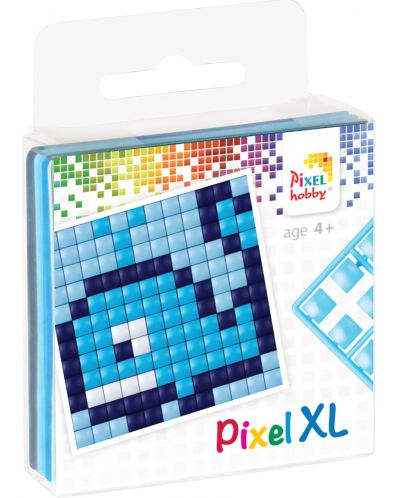 Δημιουργικό σετ με εικονοστοιχεία Pixelhobby - XL, Φάλαινα, 4 χρώματα - 1
