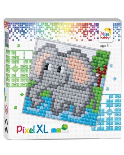 Pixelhobby Δημιουργικό σετ Pixel Hobby XL, 23x23 pixels - Ελεφαντάκι - 1