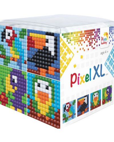 Δημιουργικό σετ με εικονοστοιχεία Pixelhobby - XL, Κύβος, πουλιά - 1