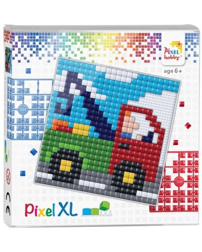 Δημιουργικό σετ με εικονοστοιχεία Pixelhobby - XL, Φορτηγό με γερανό - 1