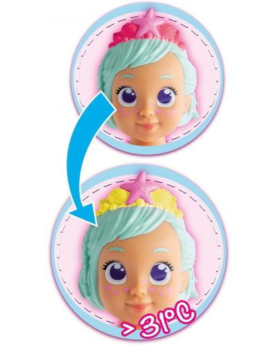 Κούκλα Simba Toys - Νεογέννητο μωρό γοργόνα με τιάρα που αλλάζει χρώμα - 3