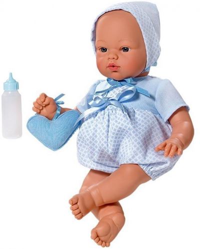 Κούκλα μώρο Asi - Κόκε, με μπλε κουστουμι και τσαντάκι, 36 εκ - 1