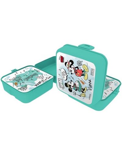 Κουτί φαγητού Disney - Mickey and Minnie Mouse, 1000 ml, πράσινο - 1
