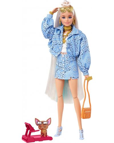 Κούκλα Barbie Extra - Με ξανθά μαλλιά, κουτάβι και αξεσουάρ - 1