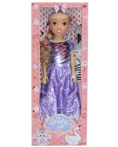 Κούκλα Bambolina -My lovely doll, με μωβ φόρεμα, 80 εκ - 2