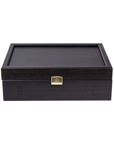 Κουτί για πιόνια σκακιού Manopoulos -ξύλινο, μαύρο, 17 x 11,7 εκ - 1
