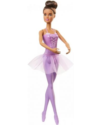 Κούκλα Mattel Barbie - Μπαλαρίνα με καστανά μαλλιά και μωβ φόρεμα - 3