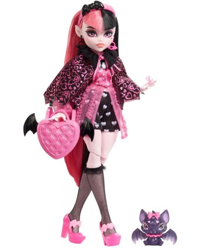Κούκλα Monster High -Draculaura, με κατοικίδιο και αξεσουάρ - 1