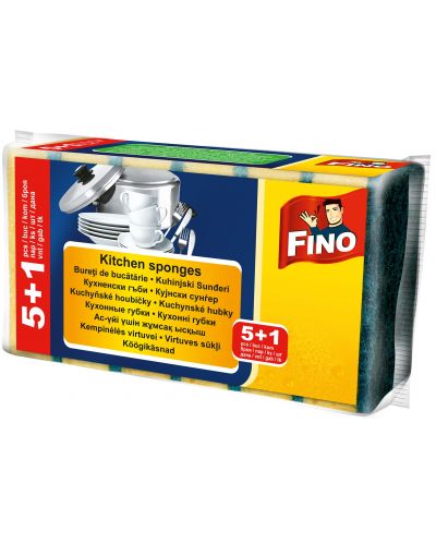 Σφουγγαράκια κουζίνας Fino -5+1 τεμάχια - 1