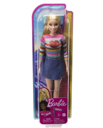 Κούκλα Barbie - Με μπλούζα καρδιά - 1