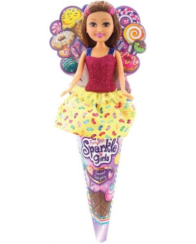 Κούκλα σε χωνάκι Sparkle Girlz, με φόρεμα με γλυκά, ποικιλία - 2