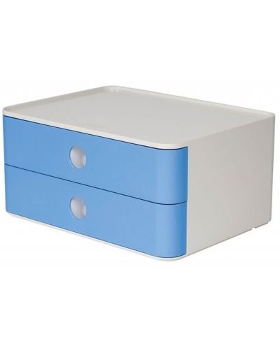 Κουτί με 2 συρτάρια  Han - Allison smart, γαλάζιο - 1