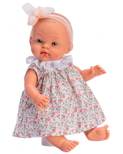 Κούκλα Asi Dolls - Μωρό Άλεξ , με φιόγκο και φλοράλ φόρεμα, 36 cm - 1