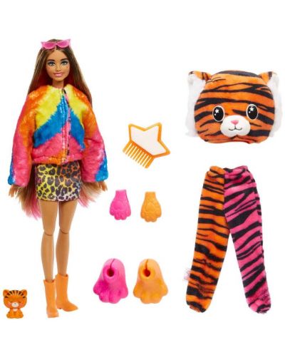 Κούκλα με εκπλήξεις  Barbie - Με αξεσουάρ τίγρης - 1