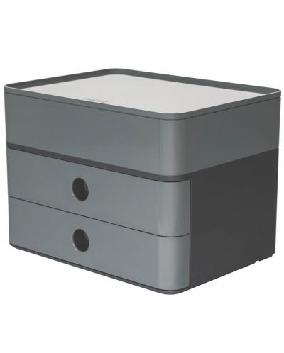 Κουτί με 2 συρτάρια  Han - Allison smart plus, σκούρο γκρι - 1